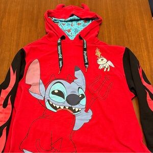Loungefly Red and Black Evil Stitch Hoodie